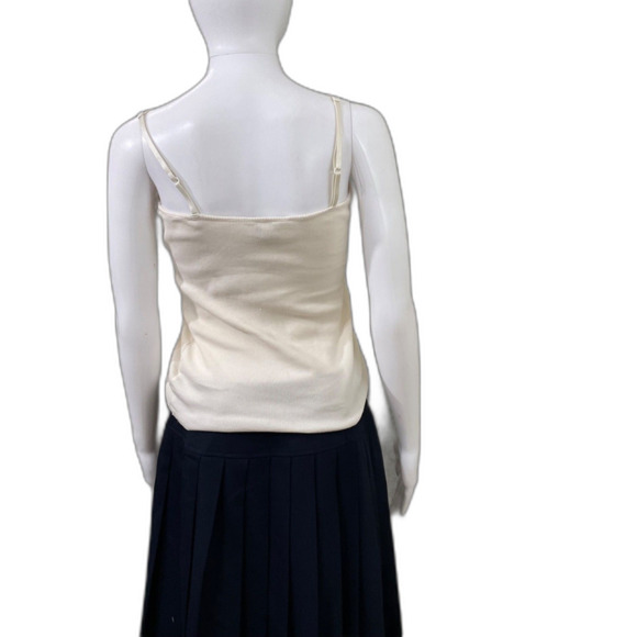 90’s Y2K BANANA REPUBLIC LACE-TRIM CAMISOLE TANK TOP  women’s S Ribbed - Picture 2 of 10